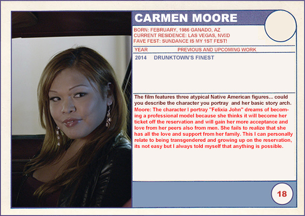 2014 Sundance "Trading Cards" Series: #18. Carmen Moore (Drunktown's Finest)