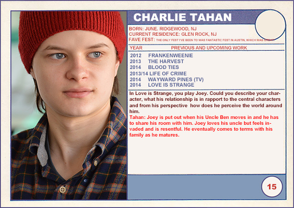 2014 Sundance "Trading Cards" Series: #15. Charlie Tahan (Love is Strange)