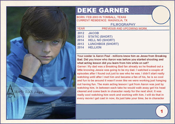 Deke Garner Hellion 2014 Sundance Trading Card Series IONCINEMA