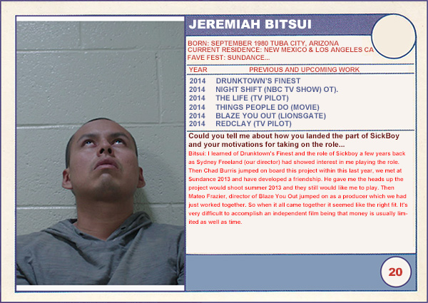 2014 Sundance "Trading Cards" Series: #20. Jeremiah Bitsui (Drunktown's Finest)