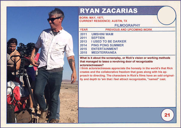 2015 Sundance Trading Card Series: #21. Ryan Zacarias (Entertainment)
