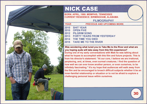 2015 Sundance Trading Card Series: #30. Nick Case (Take Me to the River)