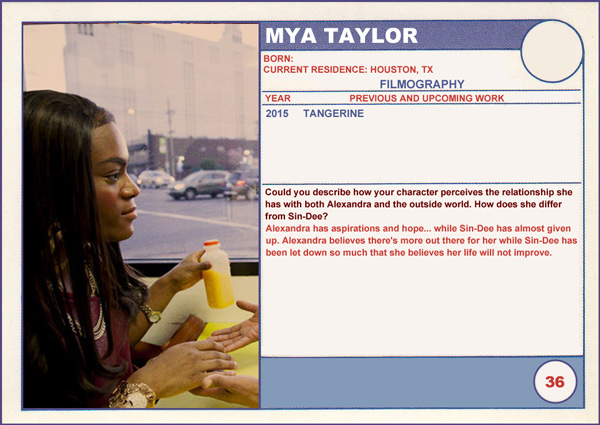 2015 Sundance Trading Card Series: #36. Mya Taylor (Tangerine)