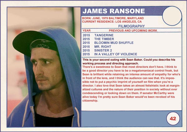 2015 Sundance Trading Card Series: #42. James Ransone (Tangerine)